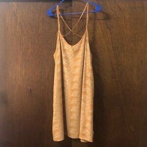 RVCA Tan Rolling Hills Patterned Dress